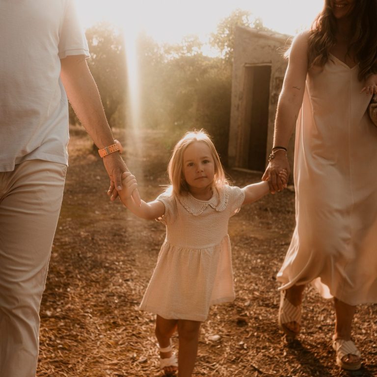 Padres e hijos en sesión familiar